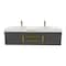 Castello Usa Thames 60-inch Black Vanity Set with White Top and Gold Handles CB-MC-60BLK-GLD-20146-WH - alternate 1